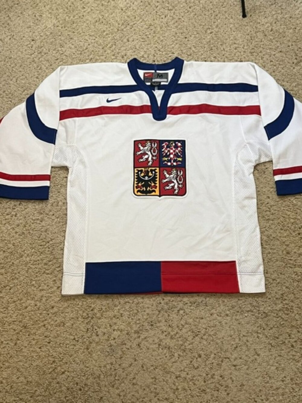 Czech Republic Vintage Nike 2003-04 Away White Hockey Jersey Size Medium M VTG